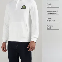 Fred Perry Shirt Collar Long Sleeves Cotton Pullover Sweatshirt image 2