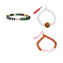 Divine souvenirs Unisex Set Of 3 Artificial Beaded Elasticated Bracelets-picture-42