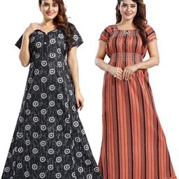 Inner Beats Pack Of 2 Cotton Blend Nightdress-picture-16