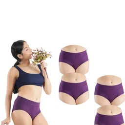 ORLIZEA Pack of 4 Women High-Rise Cotton Blend Hipster Briefs-picture-40