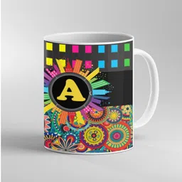 aarink Printed Alphabet A Cup , Gifts for Mom, Dad, Bro, Sister, Relative & Friend - Ceramic Coffee Mug-picture-22