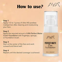AYA Set Of 2 Perfect Matte Hydrating Cover Foundations 30ml Each-Ivory 01& Medium Beige-03 image 4
