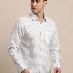 Turtle Men Tattersall Checked Spread Collar Formal Shirt image 4