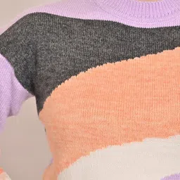 NoBarr Colourblocked Round Neck Long Sleeves Pullover Sweater image 2