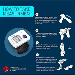 OMRON HEM 6161 Refurbished Wrist Blood Pressure Monitor Fully Automatic with Cuff Wrapping Guide and Irregular Heartbeat Detection Bp Monitor image 3