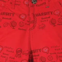 Palm Tree Shorts Varsity Print - Red image 3