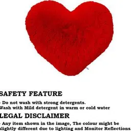r.b. fashion Red Heart Shape Soft Toy Cushion with “LOVE” Text | Valentine Gift Plush Pillow - 18 cm image 3