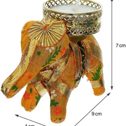 the india style Handicraft Hathi/Elephant Tea-Light Holder Cotton Tealight Holder Set (Multicolor, Pack of 12PC) Candle image 2