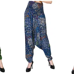 narnari Printed Rayon Women Harem Pants image 1