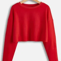 anishq Women Solid Round Neck Cotton Blend Red T-Shirt-picture-15
