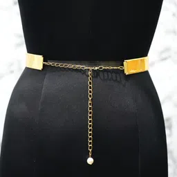 hapani fashion Women Casual Gold Genuine Leather Belt image 3