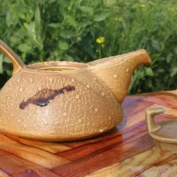 laghima jadon Pack of 7 Ceramic Tea/Coffee Kettle japanese Handmade Unique Styled Design Morning Set with 6 Cups image 3