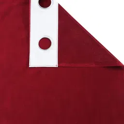 Home Sizzler Pink & Maroon Set of 2 Geometric Door Curtain image 2