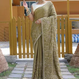 MORDEN MUSE Floral Embroidered Saree-picture-15