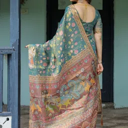 MAHARANI COUTURE Ethnic Motifs Printed Pure Cotton Kanjeevaram Saree image 4
