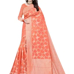 Florence Woven Design Zari Pure Cotton Banarasi Saree-picture-36