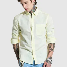 Snitch Men Smart Slim Fit Button-Down Collar Solid Casual Shirt-picture-40