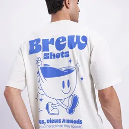 glitchez Men Typography Printed Drop-Shoulder Sleeves Relaxed Fit T-shirt-picture-12