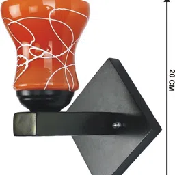 1ST TIME Set Of 2 Orange & White Glass Textured Cylinder Shaped Decorative Wall Lamp image 3