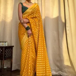 ShreeRaj Enterprise Woven Design Zari Art Silk Banarasi Saree image 2