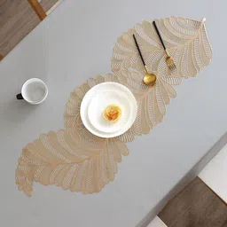 LaVichitra Pack Of 1 Gold Hibiscus Leaf Table Placemats image 4