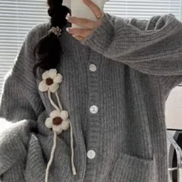 StyleCast Women Ribbed Floral-Applique Cardigan image 2