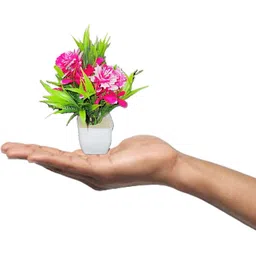 Anandani Fashion Green 6 Pieces Artificial Flower With Pot image 2