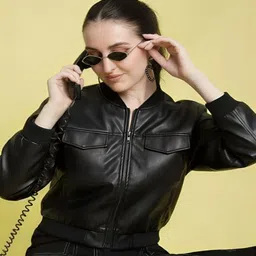 R.Code by The Roadster Life Co. Women Bomber Jacket image 4