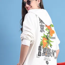 DOOR74 Women Printed Hooded Pullover Sweatshirt-picture-21