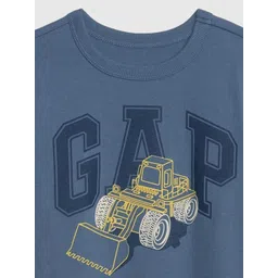 GAP Boys Graphic Printed Round Neck Cotton T-shirt image 2