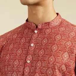 Diwas by Manyavar Men Printed Thread Work Kurta image 2
