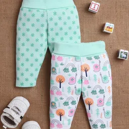 MeeMee Infants kids Pack Of 2 Printed Cotton Ankle-Length Leggings-picture-31