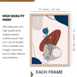 walllane Floral Wall Art With Frame Home Decor Wall Painting For Living Room Office Bedroom image 3