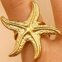 Designs & You Stainless Steel Gold-Plated Adjustable Finger Ring image 3