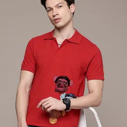 Moda Rapido Men Graphic Printed Polo Collar Cotton T-shirt-picture-39