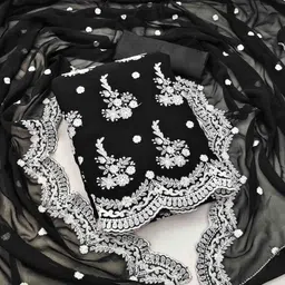 KIMISHA Floral Embroidered Unstitched Dress Material-picture-30