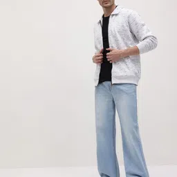 The Roadster Life Co. Spread Collar Front-Open Sweatshirt With Grindle Effect image 2