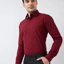 Raymond Men Solid Slim Fit Regular Sleeves Formal Shirt image 4