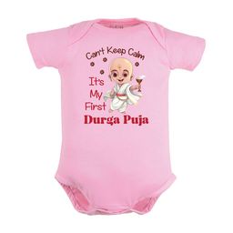 FFLIRTYGO Infants Durga Puja Printed Pure Cotton Round Neck Bodysuit-picture-19