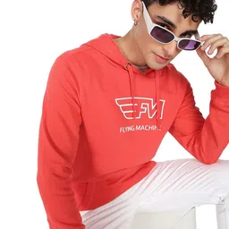 Flying Machine Men Printed Hooded Sweatshirt image 1