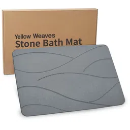 Yellow Weaves Grey Textured Anti-Skid Bath Rug-picture-33