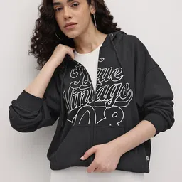 The Roadster Life Co. Typography Printed Hooded Front-Open Sweatshirt-picture-10