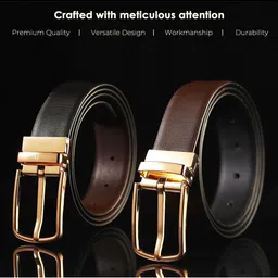 JND Men Textured Leather Reversible Belt image 5