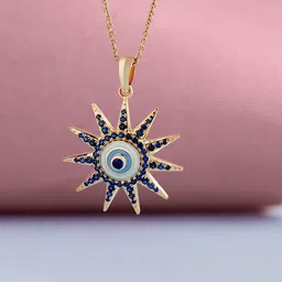 Mia by Tanishq Women BIS Hall Mark Star Protector Evil Eye Gold & Diamond Pendant-2.908 g-picture-19