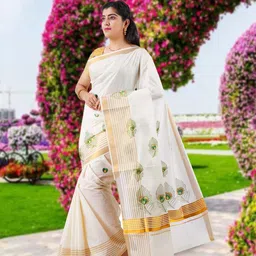 Rst R Selvamani Tex Ethnic Motifs Zari Pure Cotton Kasavu Saree-image-54