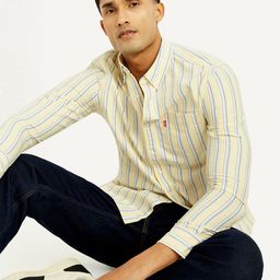 Levis Striped Spread Collar Slim Fit Cotton Shirt-picture-39