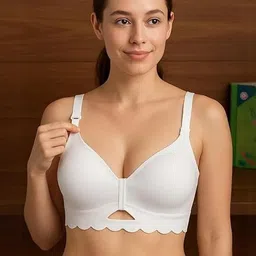 Eleg & Stilance Women Nylon Padded Open Front Soft Stretchable Maternity Bra image 4