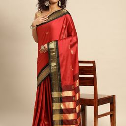 DIVASTRI Ethnic Motifs Woven Design Zari Pure Silk Mysore Silk Saree-image-37