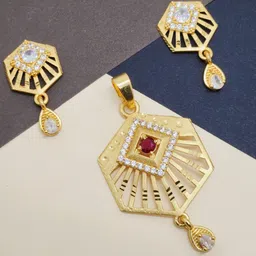 DEWENWILS Gold-Plated American Diamond Studded Jewellery Set-picture-26