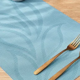 Home Centre 6Pcs Blue Textured Table Placemats-image-3